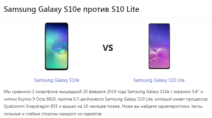 Какой из этих смартфонов посоветуете к покупки Samsung Galaxy S10e или S10 Lite У кого камера чуть лучше