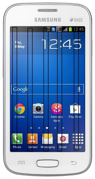 На Samsung galaxy star plus, на экране 5 прозрачных полосок